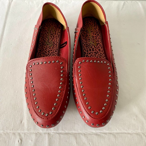 Seven7 Francesca  Studded Flat Loafers Red 8 - Picture 2 of 12